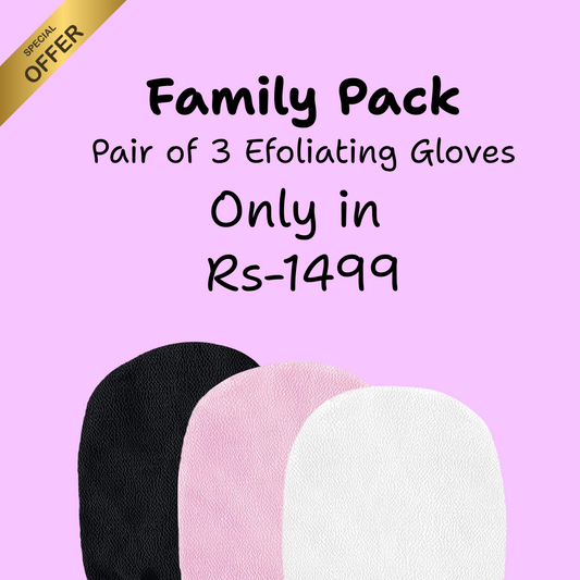 Family Pack – 3 Exfoliating Gloves | Deep Clean & Smooth Skin