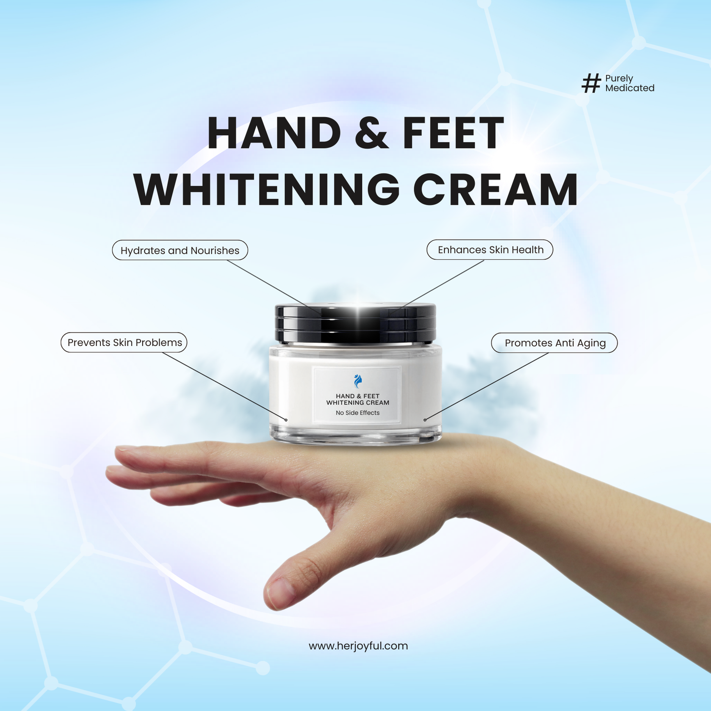 EpiGlow Medicated Hand & Feet Whitening Cream + Skin Exfoliating Glove Duo